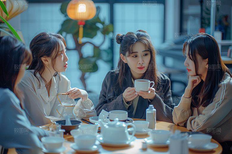 下午茶聚会冷餐会餐厅摄影图