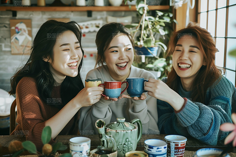 下午茶聚会快乐日常摄影图