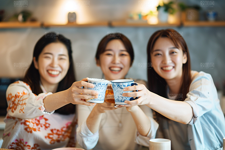下午茶聚会开心餐馆摄影图