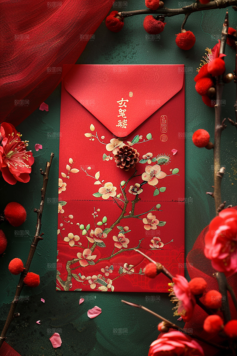 红包春节精致摄影图