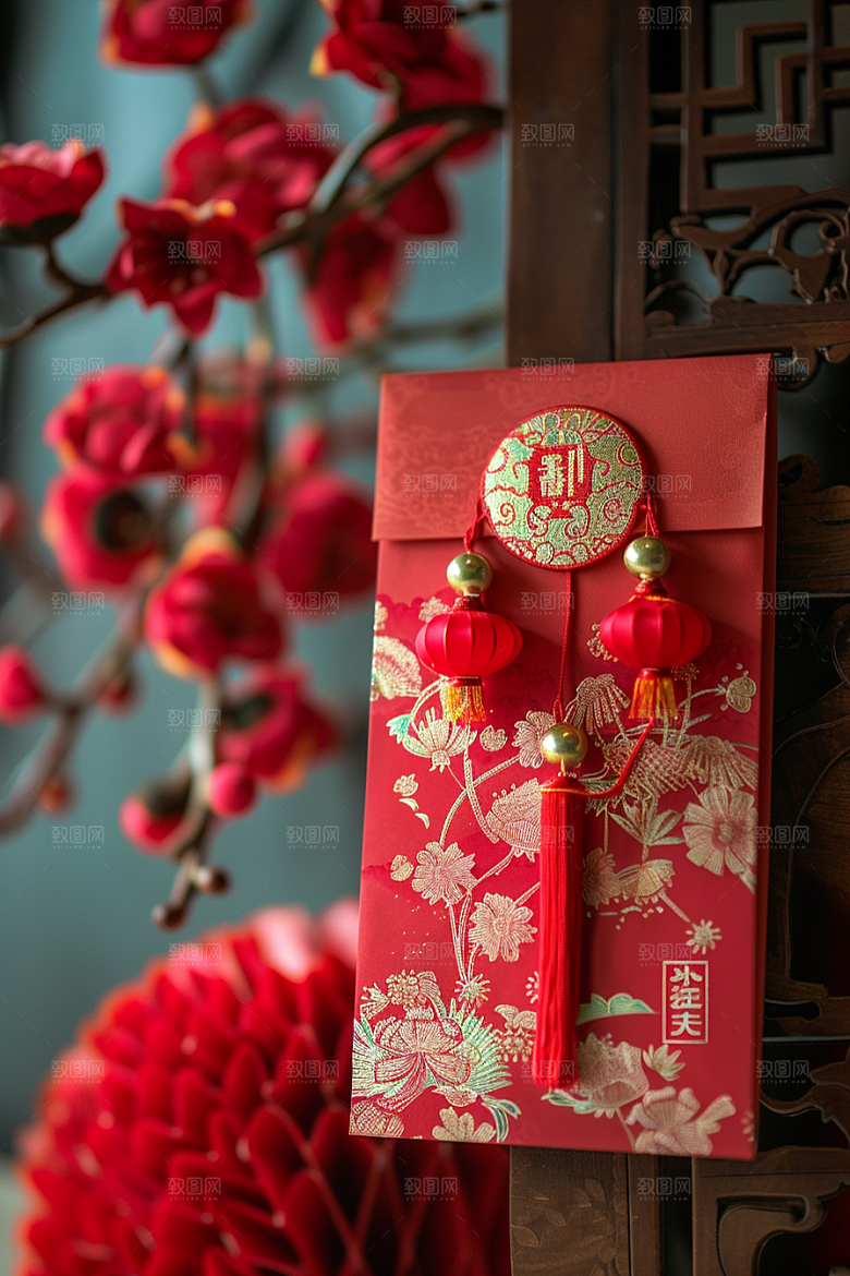 红包春节吉利摄影图