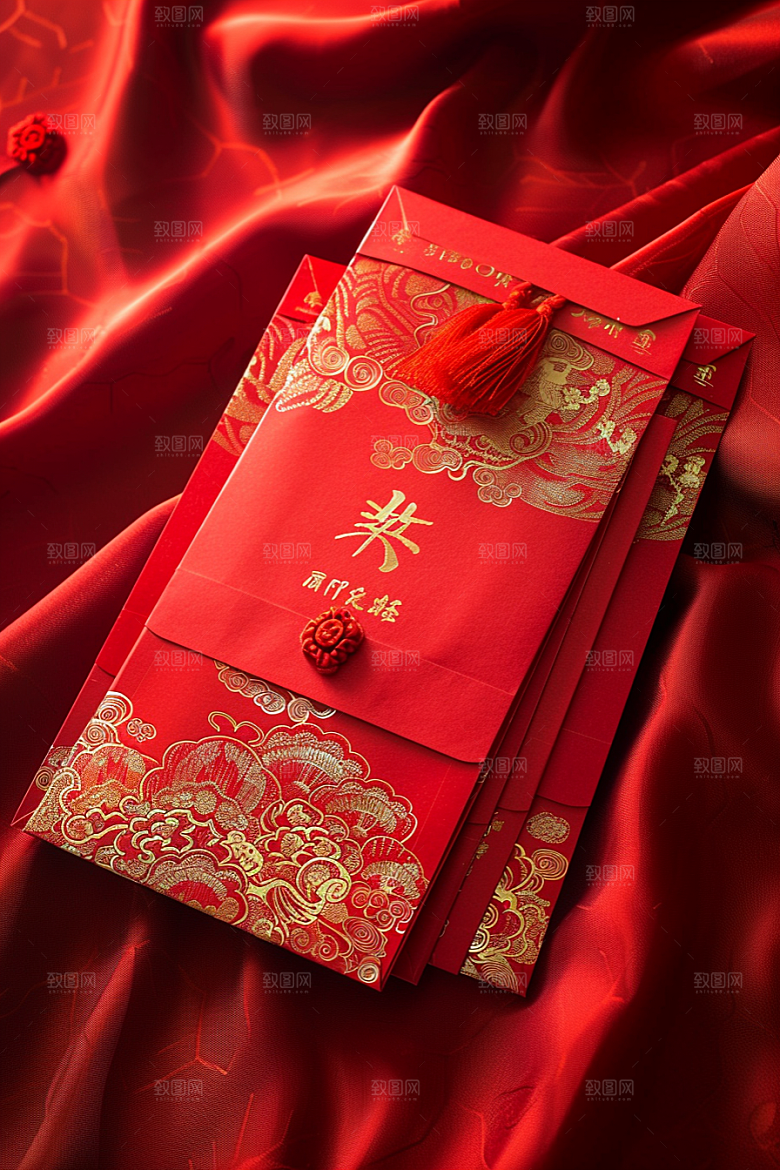 红包春节送礼摄影图