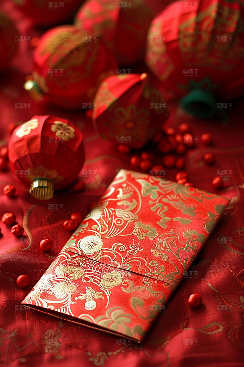 红包吉利祝福摄影图