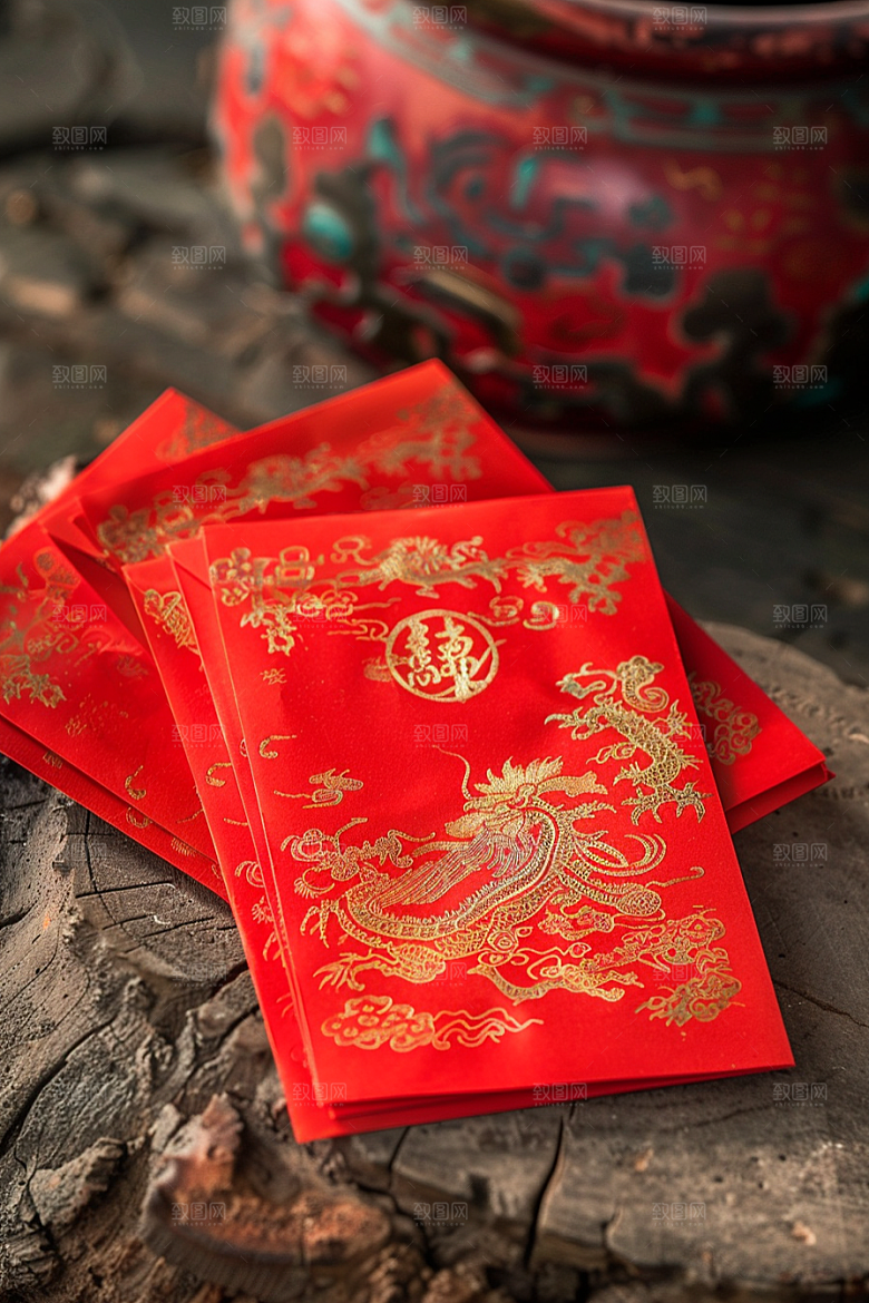 红包送礼精致摄影图