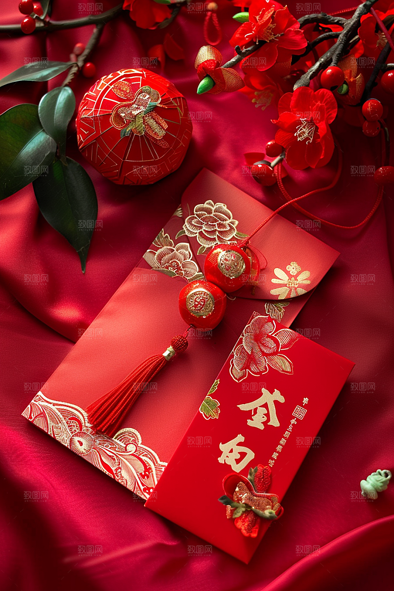 红包吉利春节摄影图