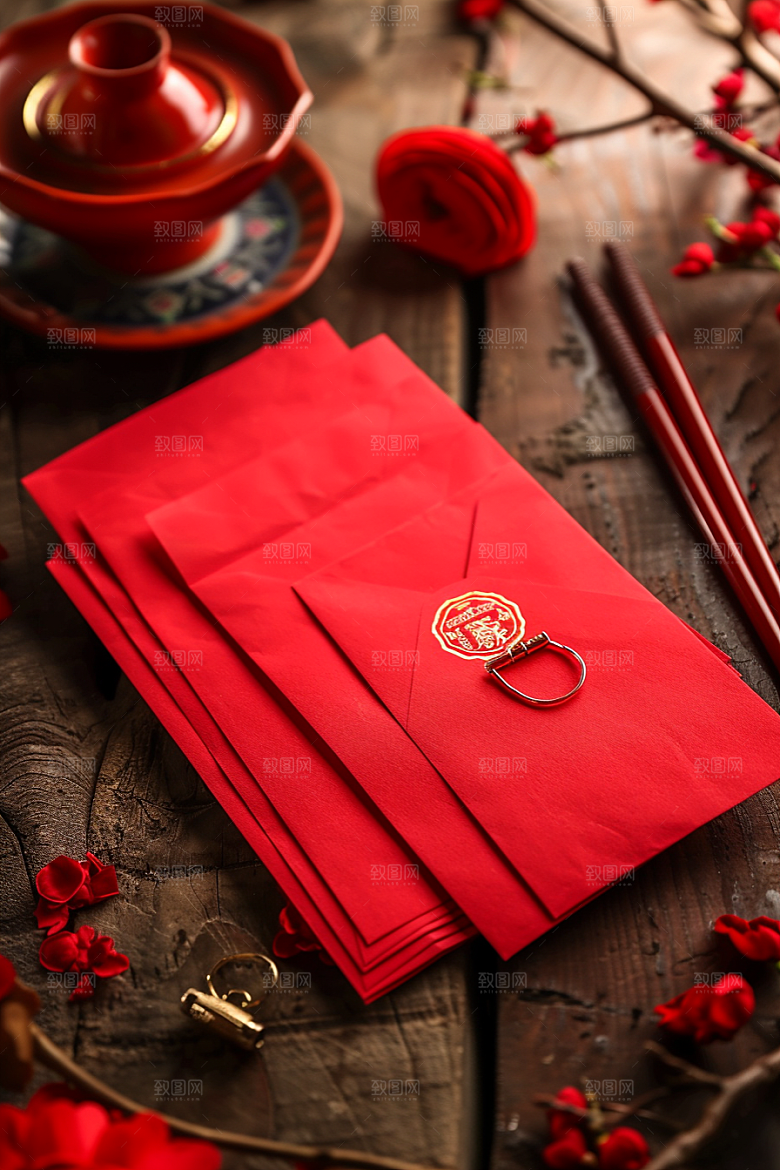 红包祝福中国风摄影图