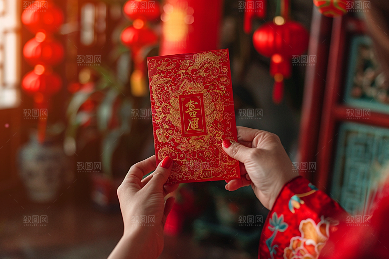 红包送礼高清摄影图