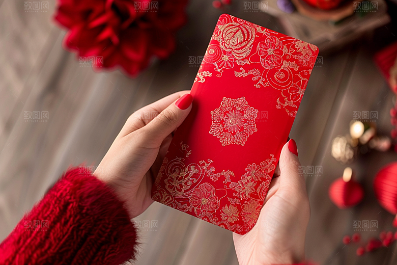 红包祝福喜庆摄影图