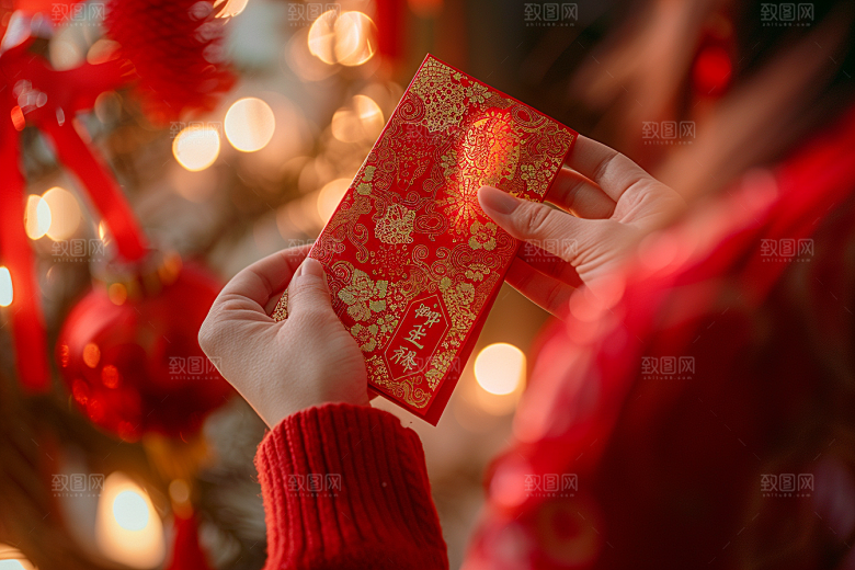 红包祝福送礼摄影图