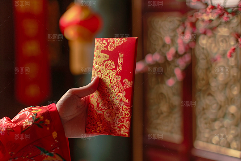 红包过年大气摄影图