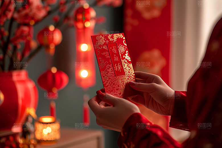 红包春节过年摄影图