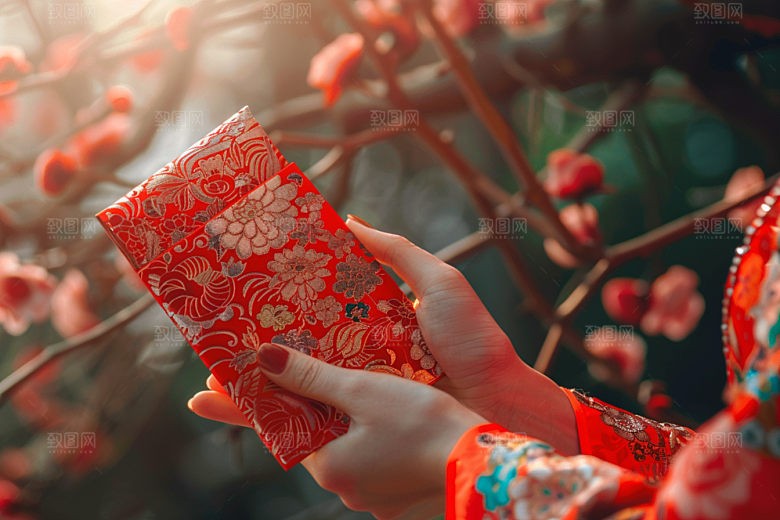 红包中国风送礼摄影图