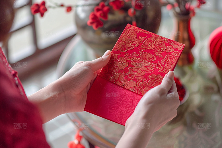 红包送礼婚礼摄影图