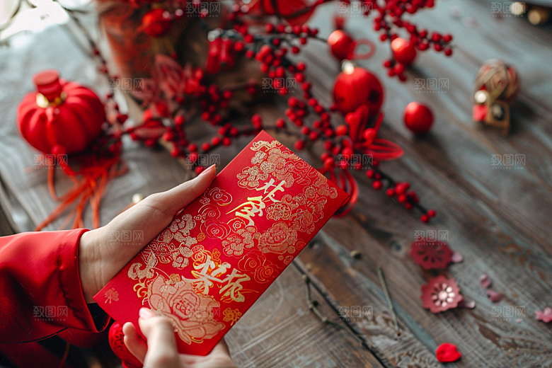 红包中国风春节摄影图