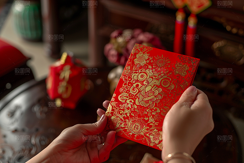红包祝福大气摄影图
