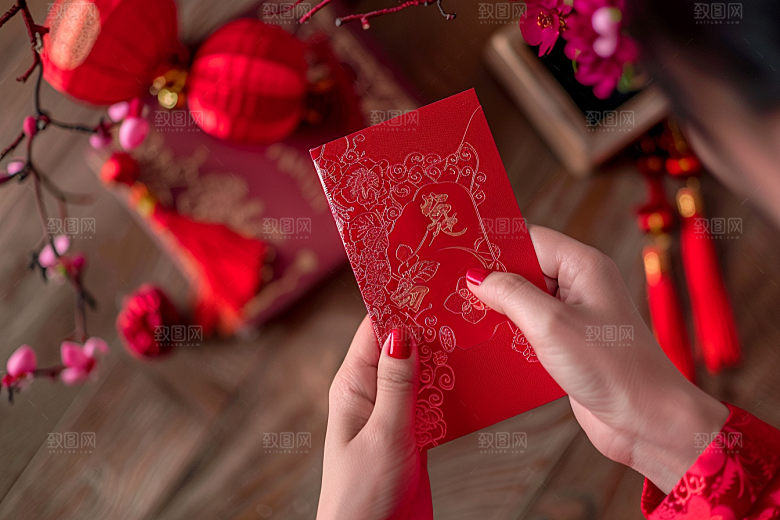 红包婚礼中国风摄影图