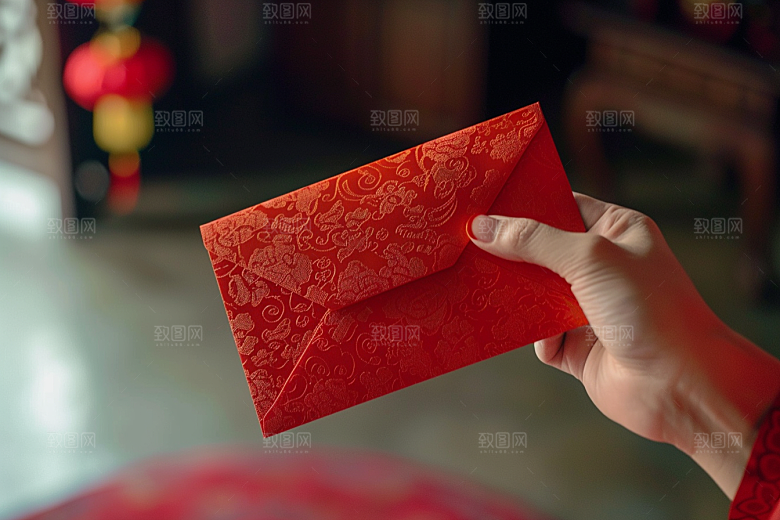 红包春节吉利摄影图