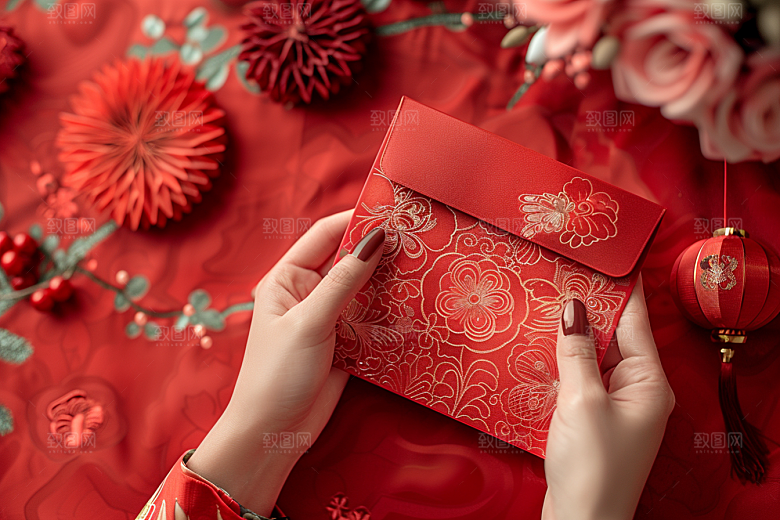 红包送礼祝福摄影图