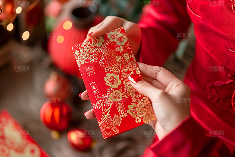 红包利是封送礼摄影图