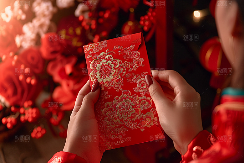 红包喜庆过年摄影图