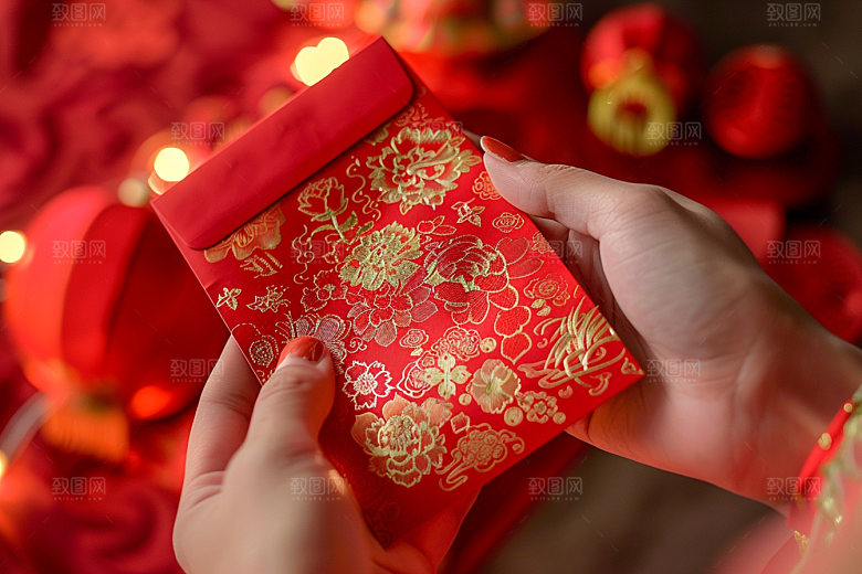 红包送礼春节摄影图