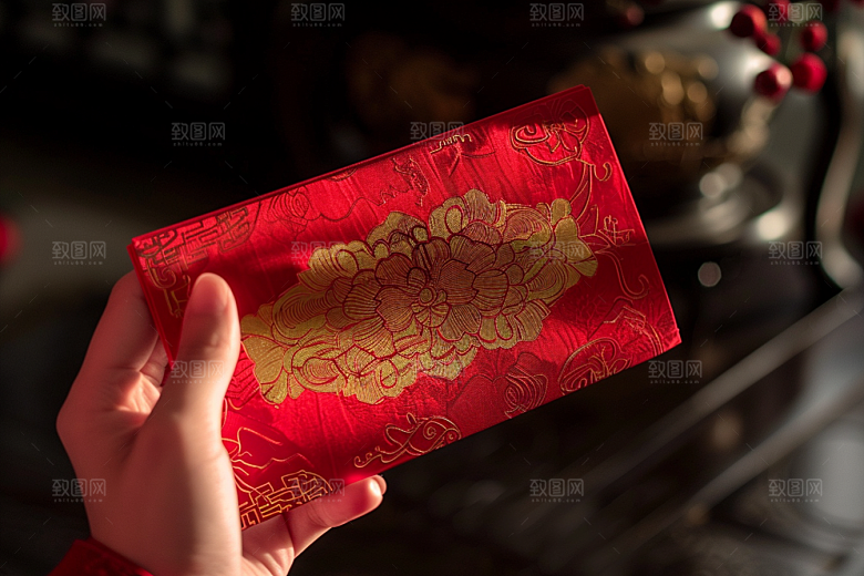 红包吉利送礼摄影图
