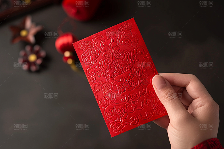 红包过年中国风摄影图