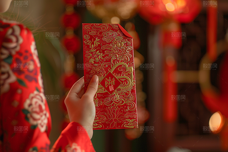 红包过年吉利摄影图