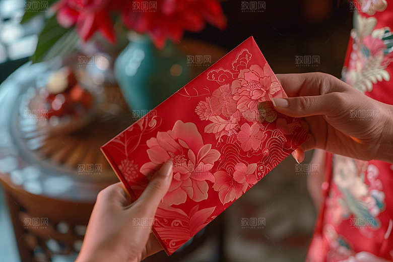红包过年送礼摄影图
