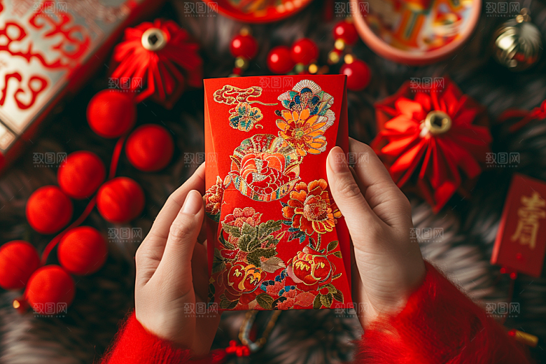 红包吉利春节摄影图