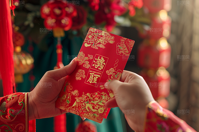红包喜庆祝福摄影图