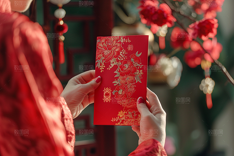 红包祝福送礼摄影图