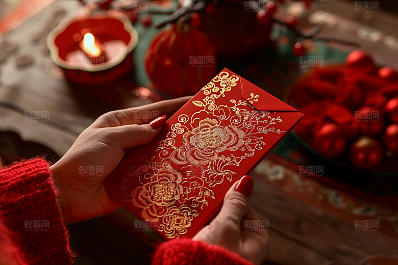红包婚礼过年摄影图