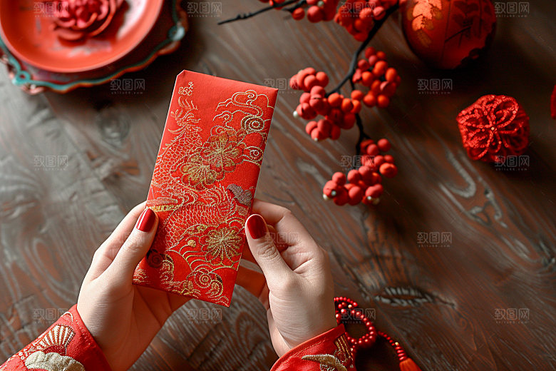 红包祝福精致摄影图