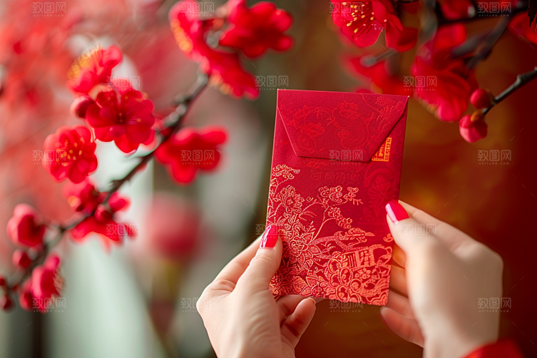 红包祝福精致摄影图