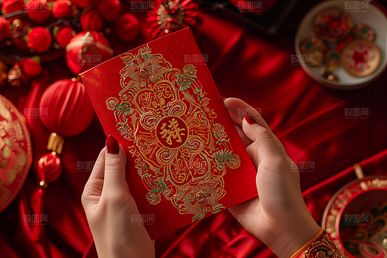 红包祝福精致摄影图