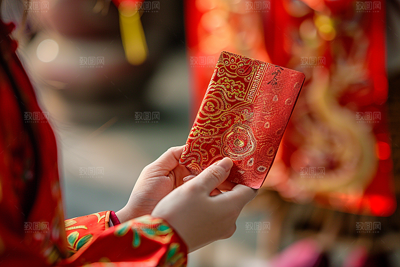 红包春节送礼摄影图