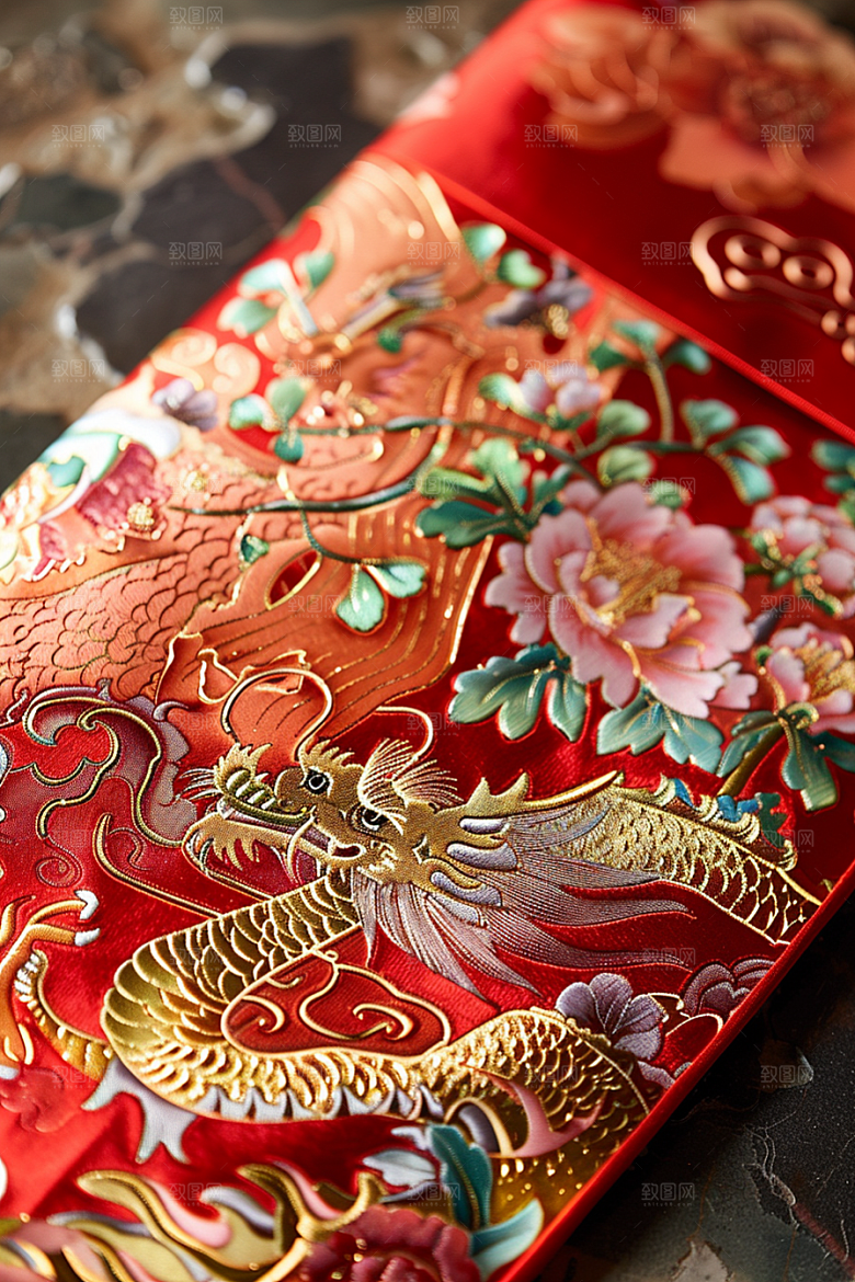 红包春节祝福摄影图
