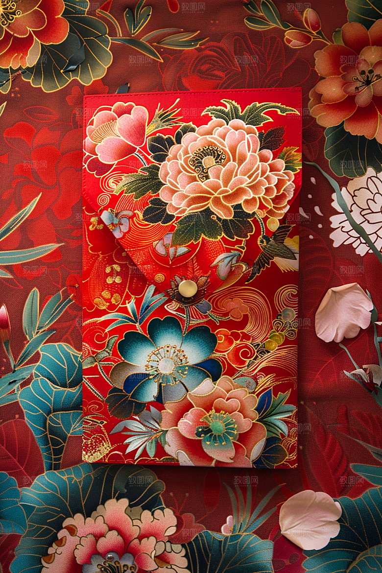 红包春节祝福摄影图