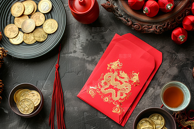 红包送礼中国风摄影图