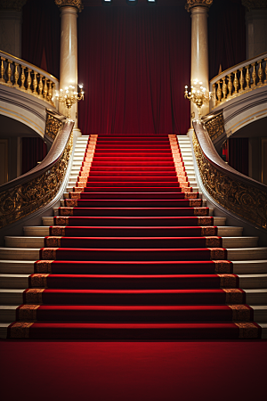 红毯楼梯晚会活动渲染图