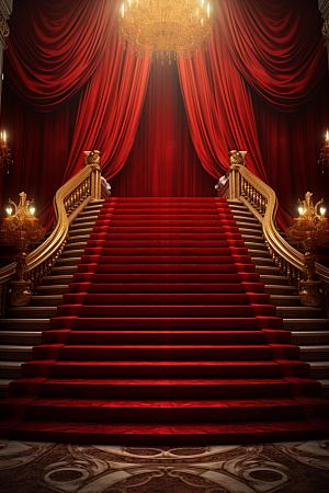红毯楼梯高端模型渲染图