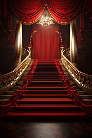 红毯楼梯晚会模型渲染图