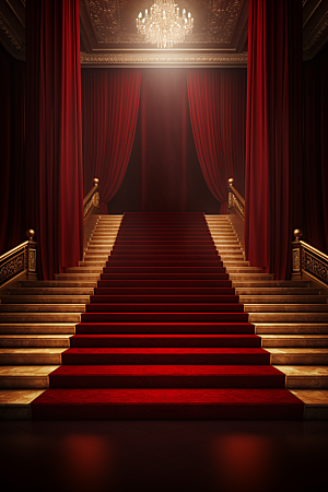 红毯楼梯高端展示渲染图