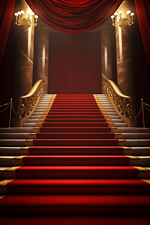 红毯楼梯晚会大气渲染图