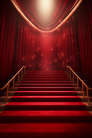红毯楼梯展示活动渲染图