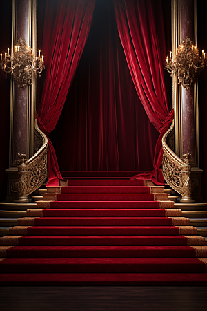 红毯楼梯晚宴实景效果渲染图