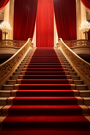 红毯楼梯晚宴模型渲染图