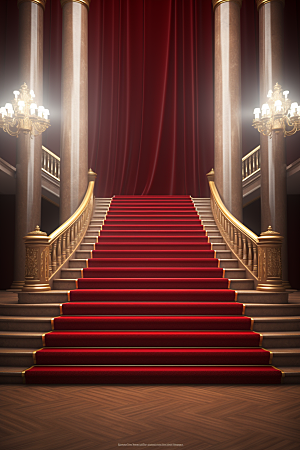 红毯楼梯颁奖典礼展示渲染图