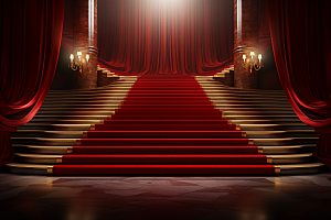 红毯楼梯高端实景效果渲染图